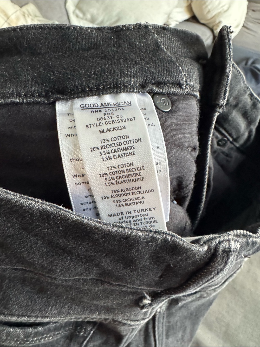 Good American Charcoal Flare Denim Jeans - Picture 4 of 5